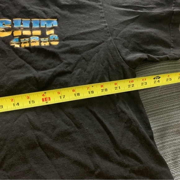 Vintage Onsomeshit Biker Rocker Retro Tee Top T-shirt Black Blue Extra Large - Picture 10 of 11